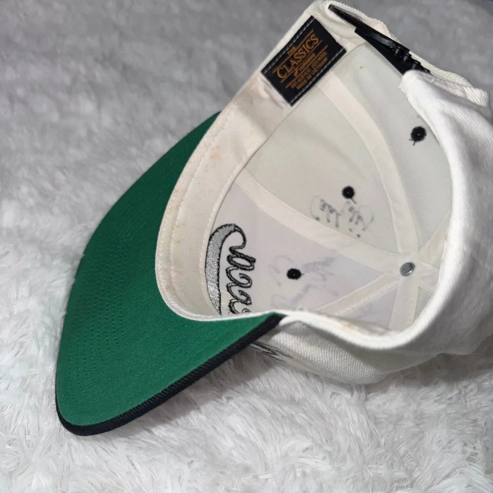 Yupoong Snapback Hat Mens OSFM Cream Black Good Trevecca University Autographed